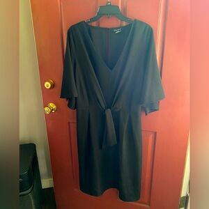 Black city chic below the knee dress
